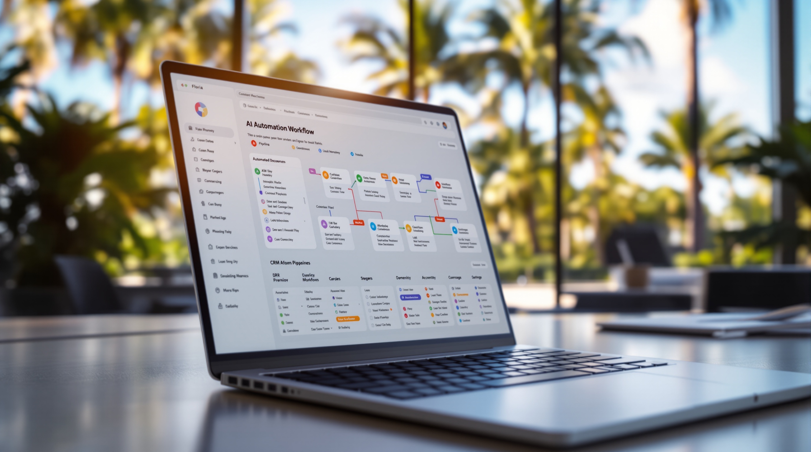 AI automation services for small businesses — workflow automation dashboard on laptop