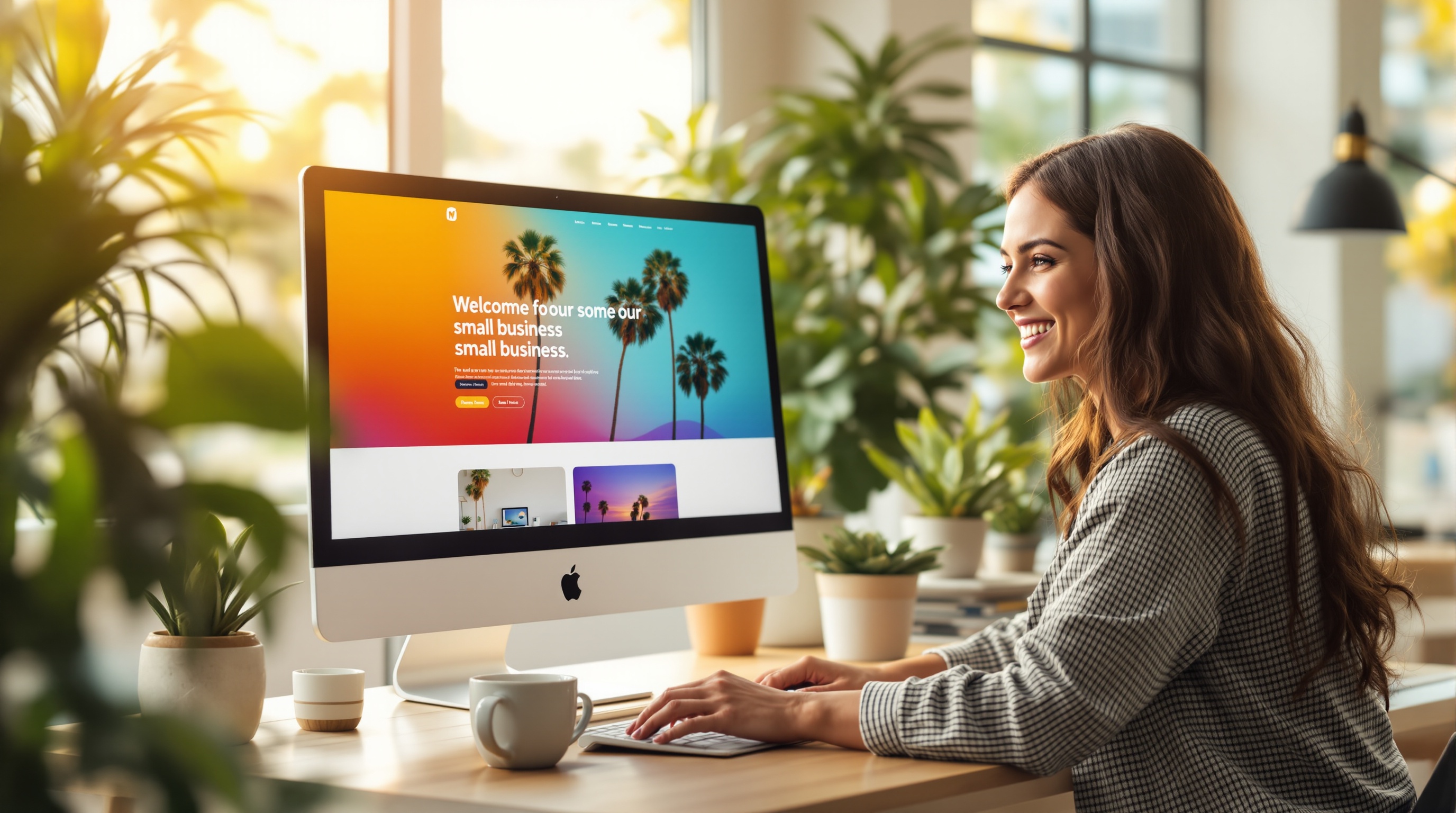 Website design for small businesses — professional working on modern business website design